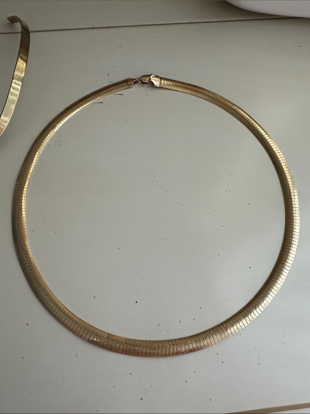 Gold Herringbone Choker Necklace Sterling silver 925 gold